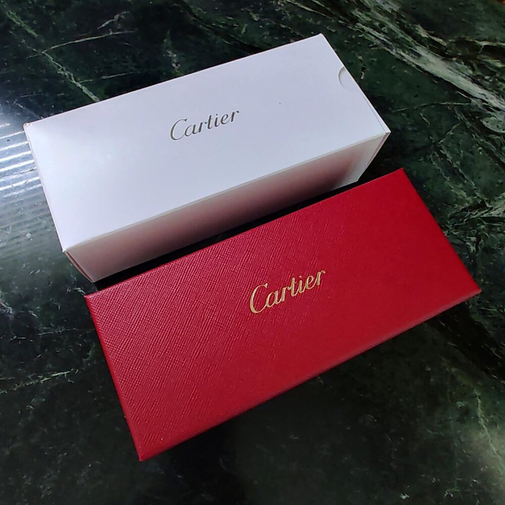 NEW Cartier Logo Eyeglasses Sunglasses Box 2 Piece Storage Set - Picture 4 of 6